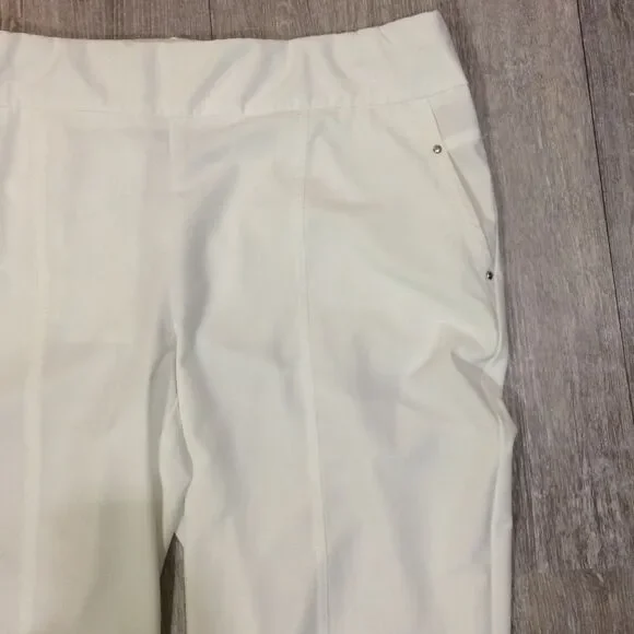 Chico's Zenergy Golf White Cropped Pants Size 2 Lightweight Stretch Activewear - Picture 2 of 4